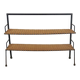 low metal and rattan shelf from the 50s