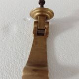 Antique Edwardian Fluted Brass Front Door Knocker | Old Vintage Door Knocke