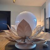 Flower table lamp - Opaline globe