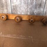 Old Wall Coat Rack x4 Vintage Turned Wood #A702