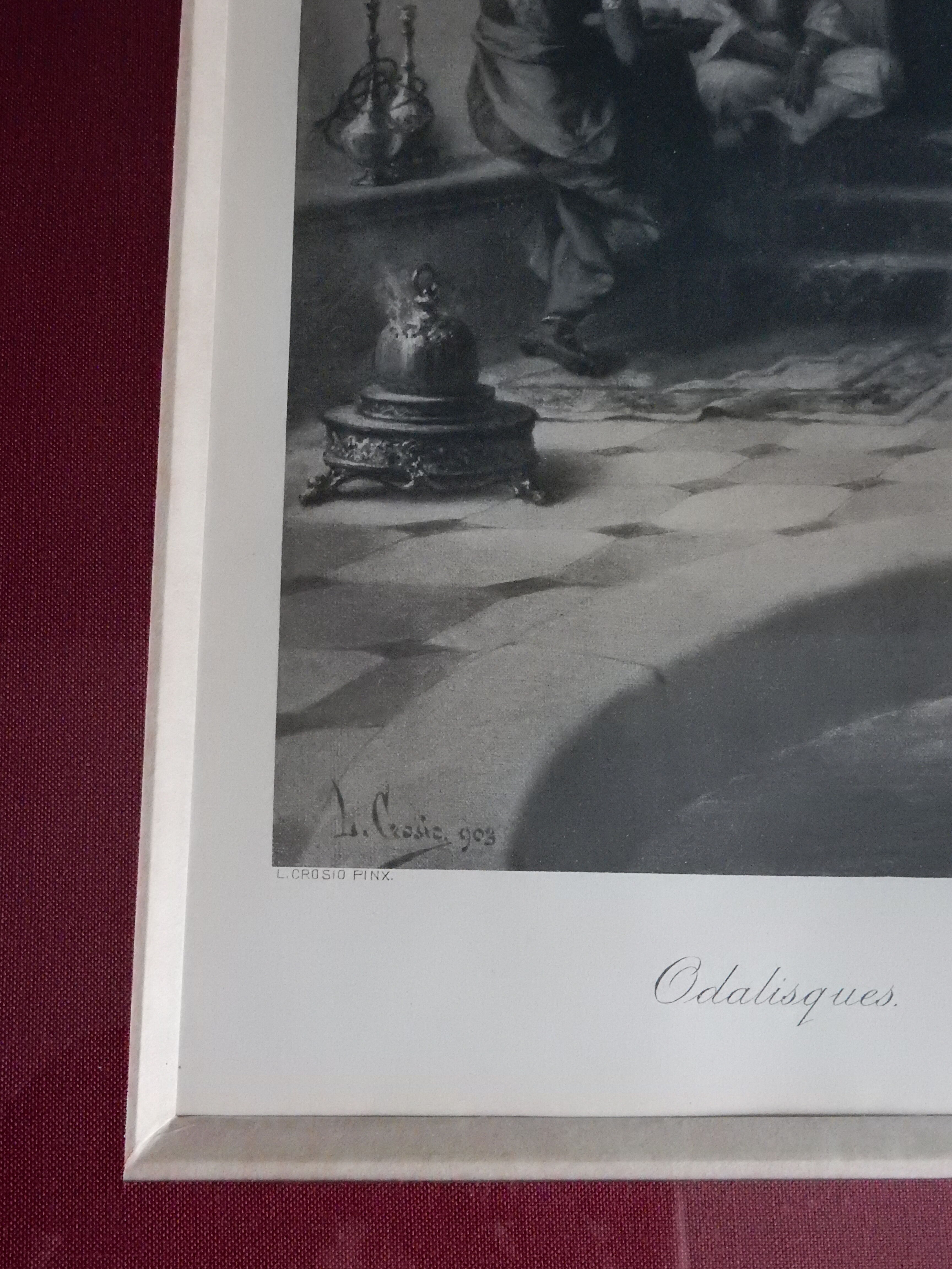 Odalisques engraving XIXth signed Luigi Crosio