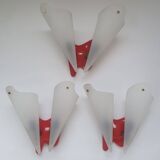 Three vintage rockabilly red plastic wall lights