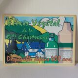 Chartreuse enamelled sheet metal advertising plate