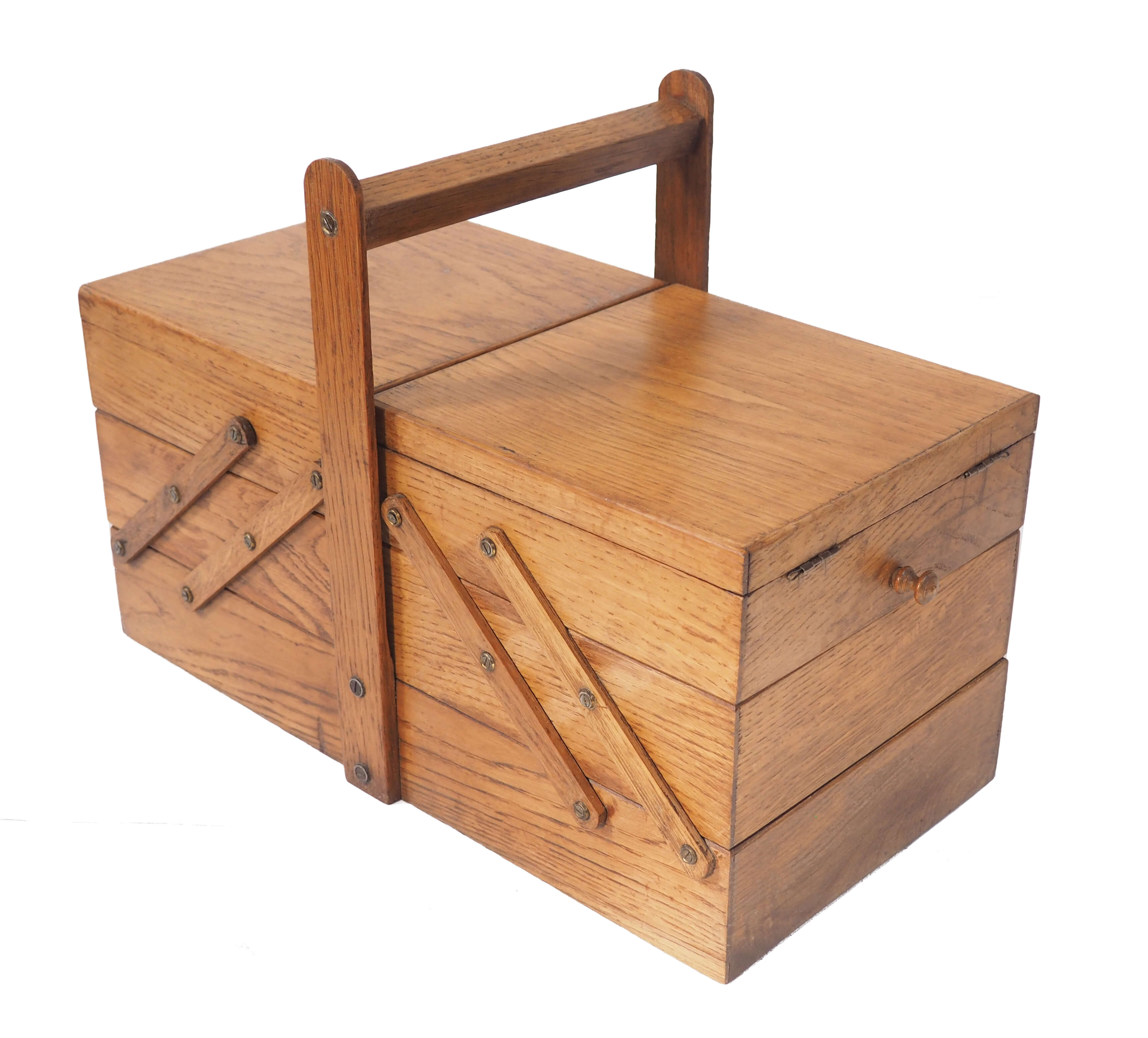 Golden oak sewing cart