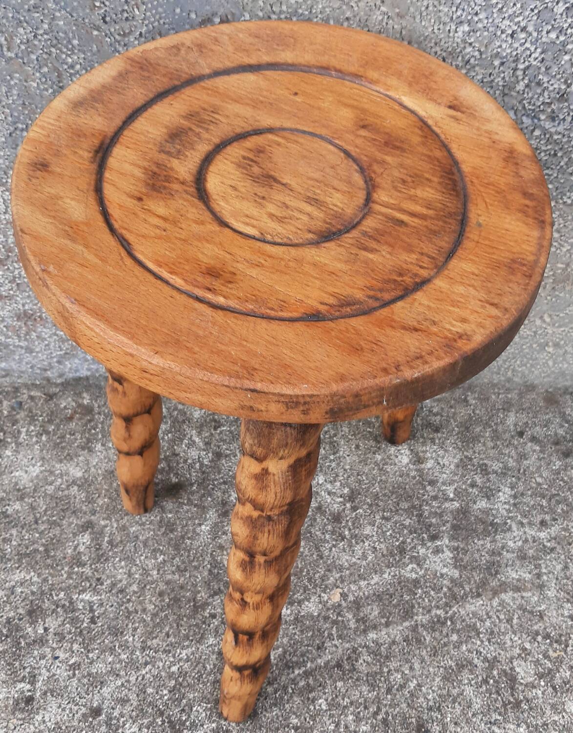 Folk art tripod stool