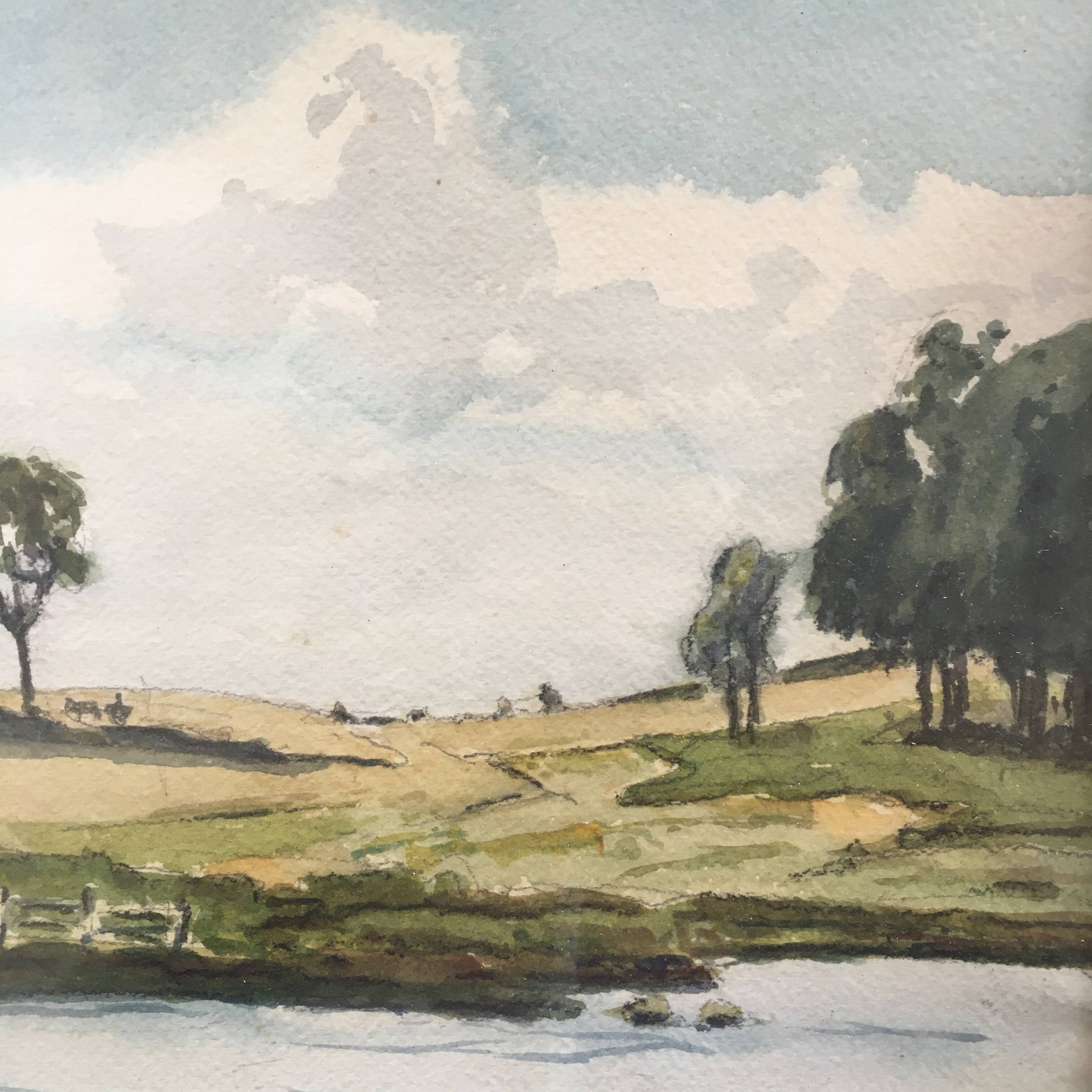 Watercolor signed M.Aubert 1943