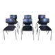 Set of 6 Flototto chairs wenge wood chrome steel 70s