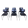 Set of 6 Flototto chairs wenge wood chrome steel 70s