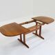 Vintage Glostrup Danish oval extendable dining table solid teak 1960s