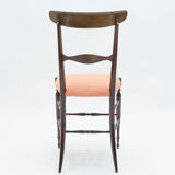 Rare pair of Campanino Chiavari walnut chairs by Fratelli Levaggi 1950