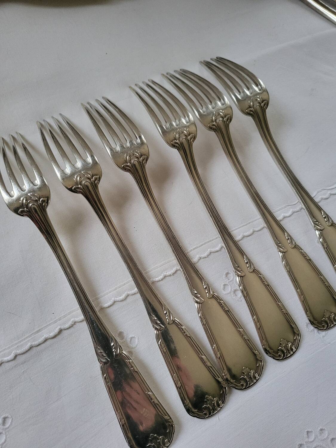 6 Boulenger Silver Metal Table Forks