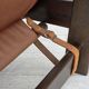 1970s, Scandinavian armchair, furniture leather, canvas, oak wood.