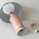Pink ceramic lamp patinated way