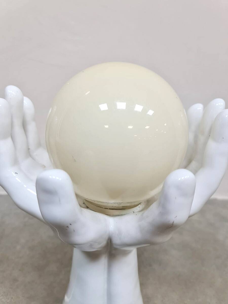 Vintage rare ceramic hand shaped table lamp