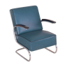Blue Mucke Melder armchair made in 1930s Czechia.