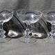 9 old champagne glasses in flat-waisted blown glass