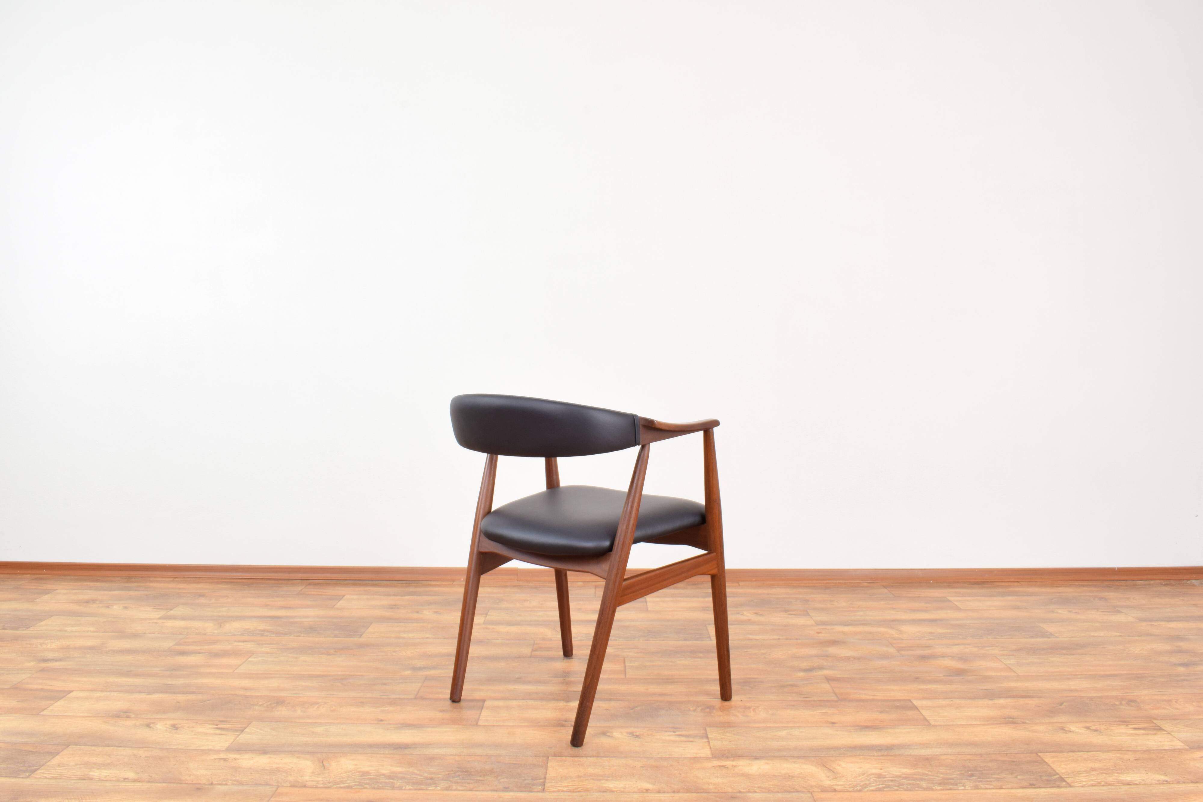 Mid-Century Danish Teak & Leather Armchair by Th. Harlev for Farstrup Møbler, 1950s