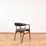 Mid-Century Danish Teak & Leather Armchair by Th. Harlev for Farstrup Møbler, 1950s