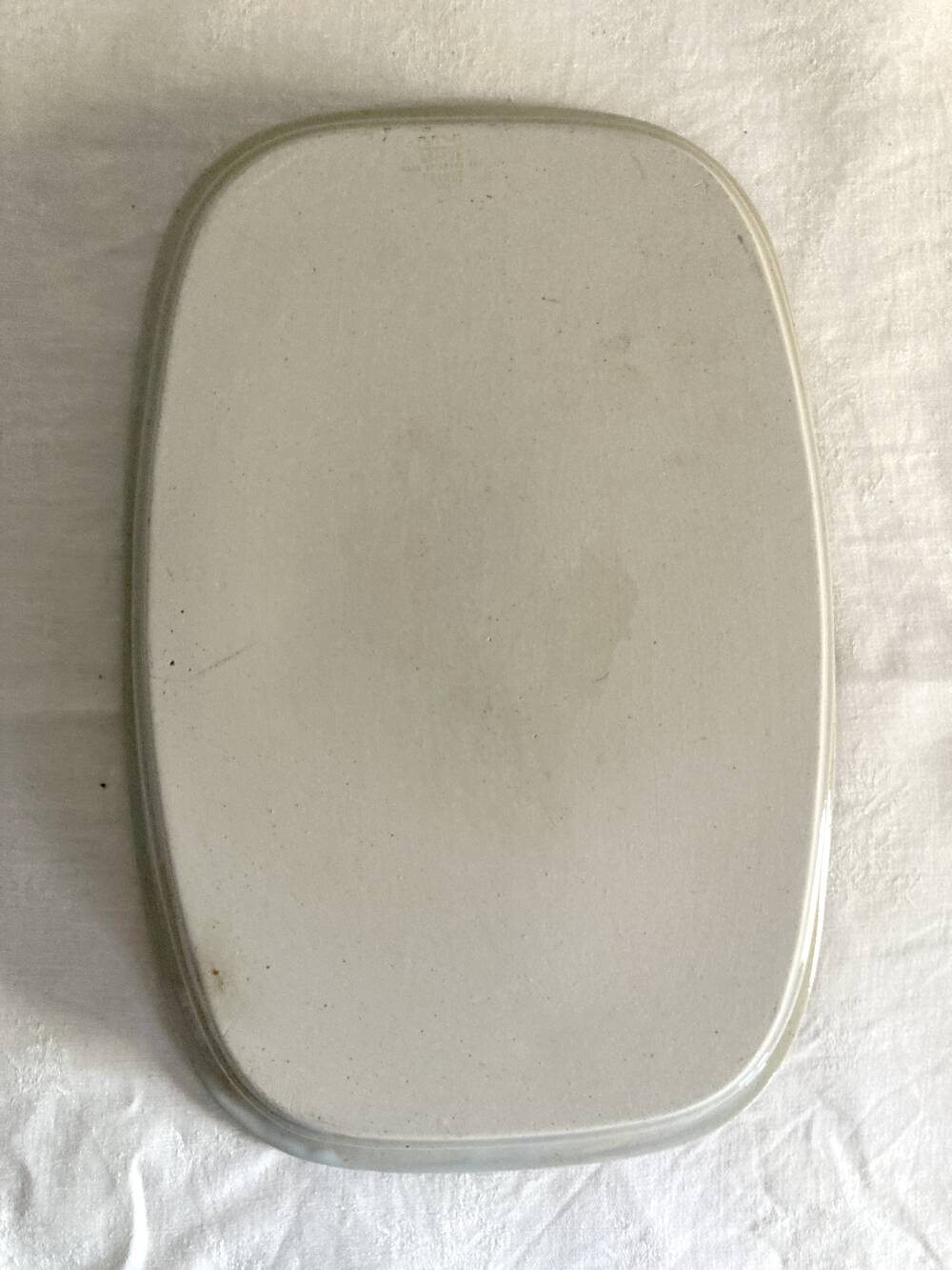 Rectangular stoneware dish, high-fired, Brenne pottery, 1970s-80s