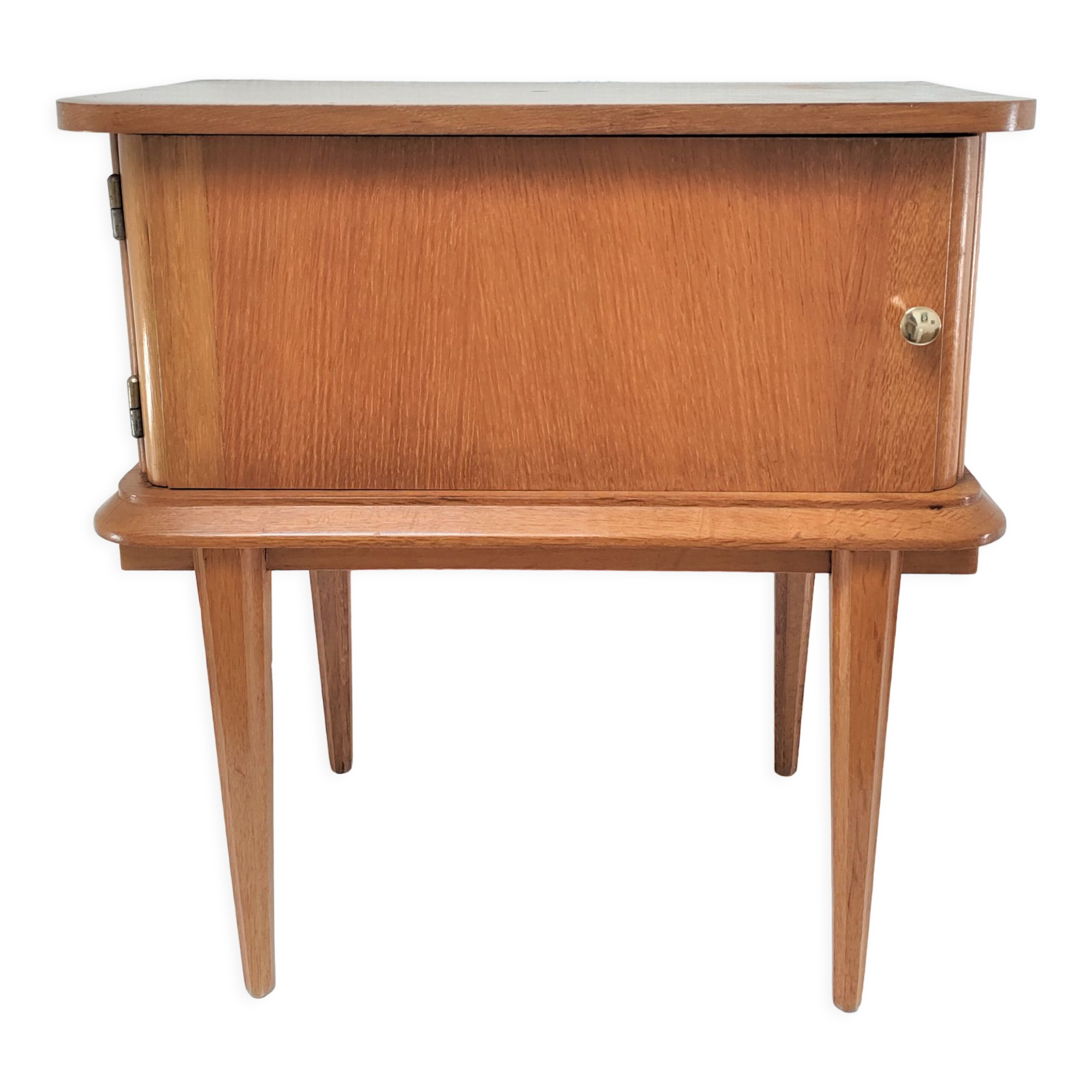 Bedside wood feet tapered 60s