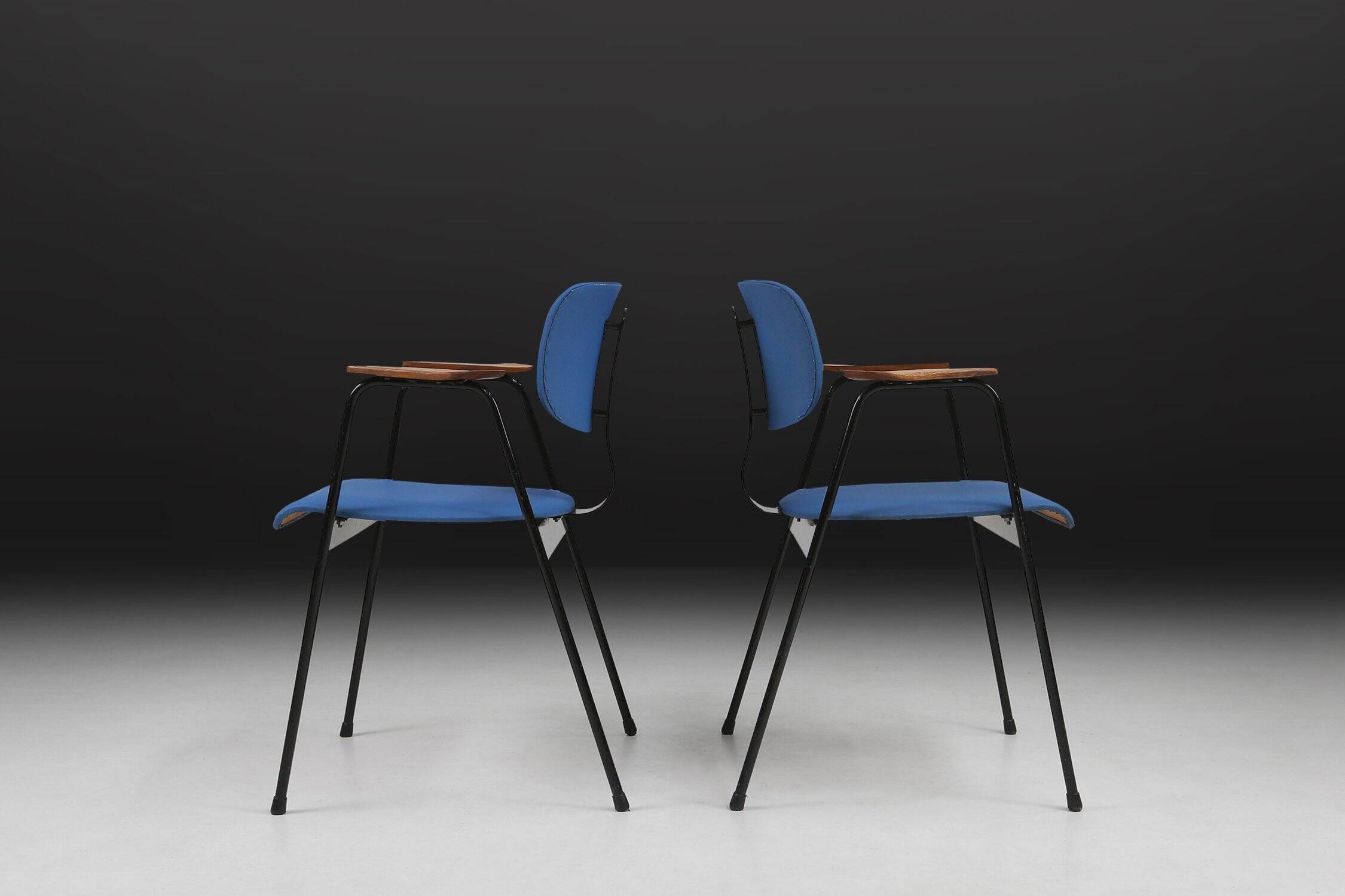Set of 6 Dining Chairs by Willy Van Der Meeren for Tubax, Belgium, 1950s