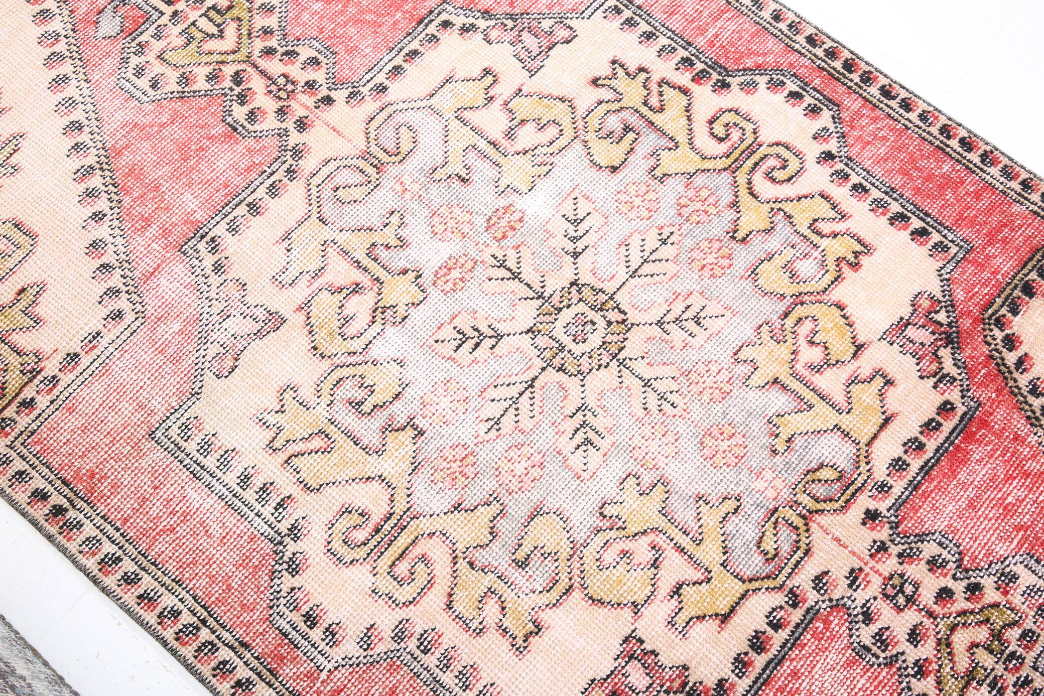 4x6 red turkish vintage rug, 4x6 handmade vintage rug