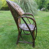 Bamboo and chestnut armchair