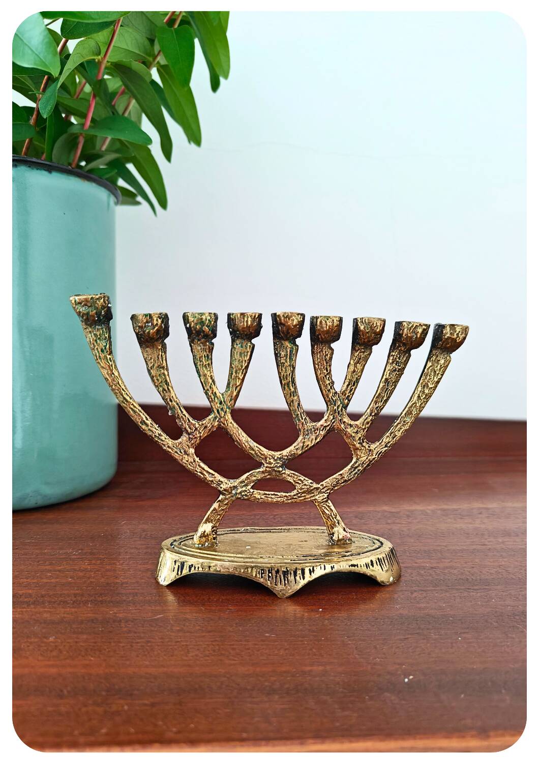 Vintage brass wainberg m8534 israel menora 9 candle holder