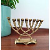 Bougeoir vintage en laiton wainberg m8534 israel menora 9