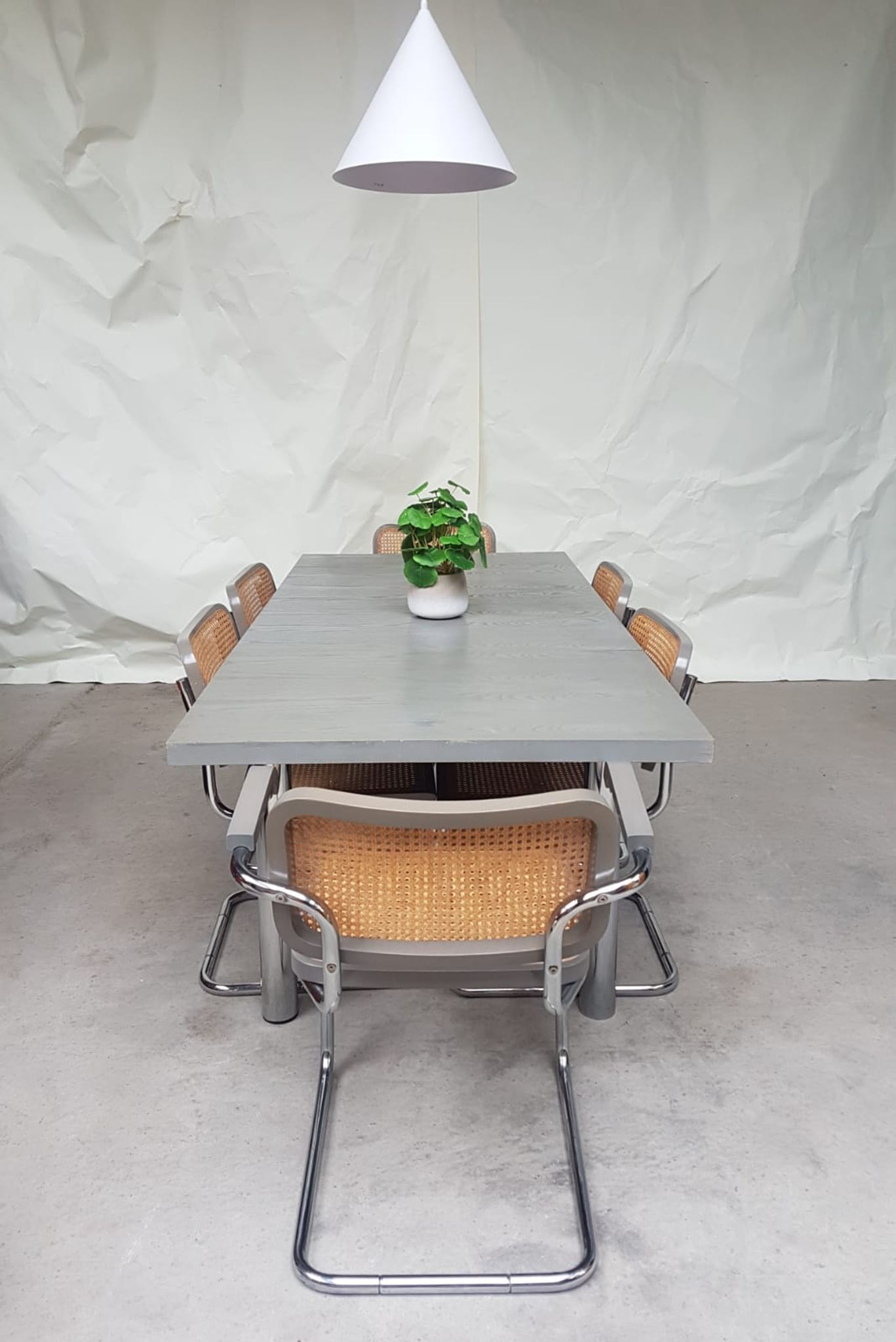 6 Vintage late mid century Marcel Breuer cesca  chairs & a dining table by habitat