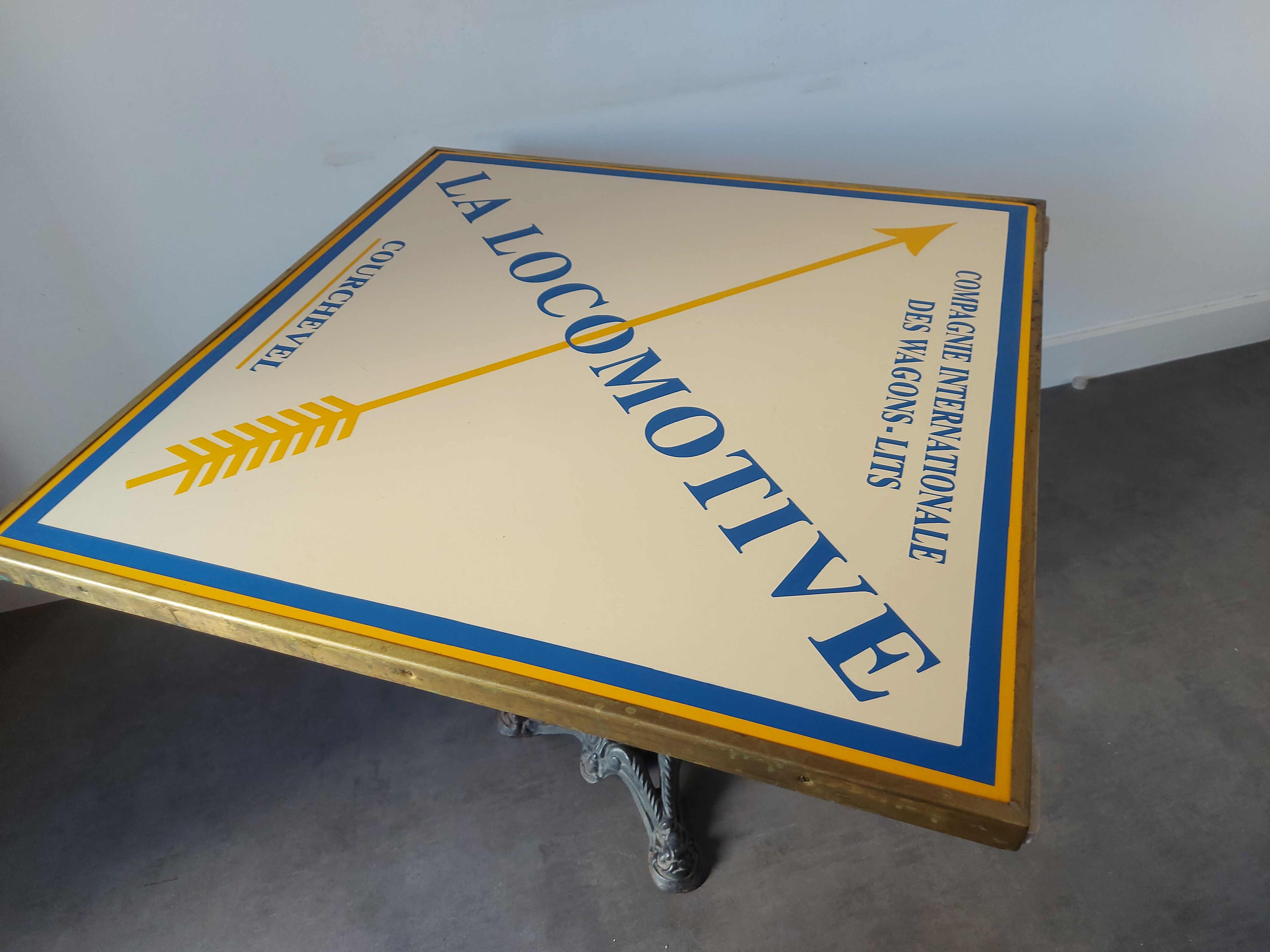 Vintage enameled table, Courchevel ski resort