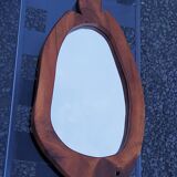 Fish design mirror in walnut stamped R.Lecompte