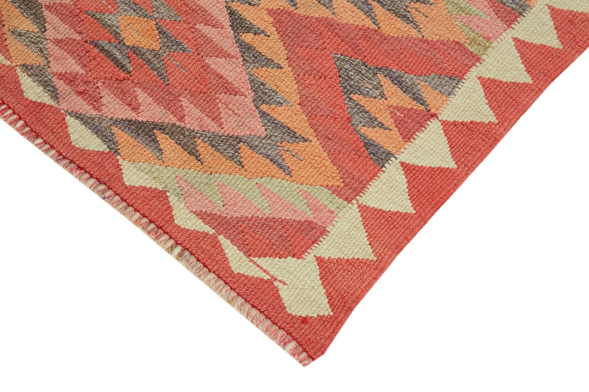 Turkish Handwoven Vintage Herki Kilim 96 cm x 315 cm