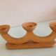 Three-tete Scandinavian/vintage 60-70 wooden chandelier