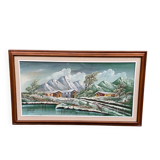 Original Italian painting Antonio Ponticelli oil on canvas landscape 140x82c