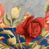 Watercolor with vintage bouquet