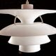 Danish brushed metal pendant light, Poulsen "Charlottenborg" model.