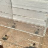 Table roulante design vintage en plexiglas – David Lange, Les Invisibles du