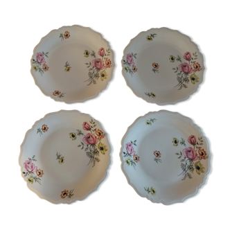Series of four flat porcelain plates from Limoges Charbernaud and Larcher