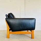 VINTAGE MID-CENTURY POUL M. VOLTHER  LEATHER AND OAK LOUNGE CHAIR 1960,s
