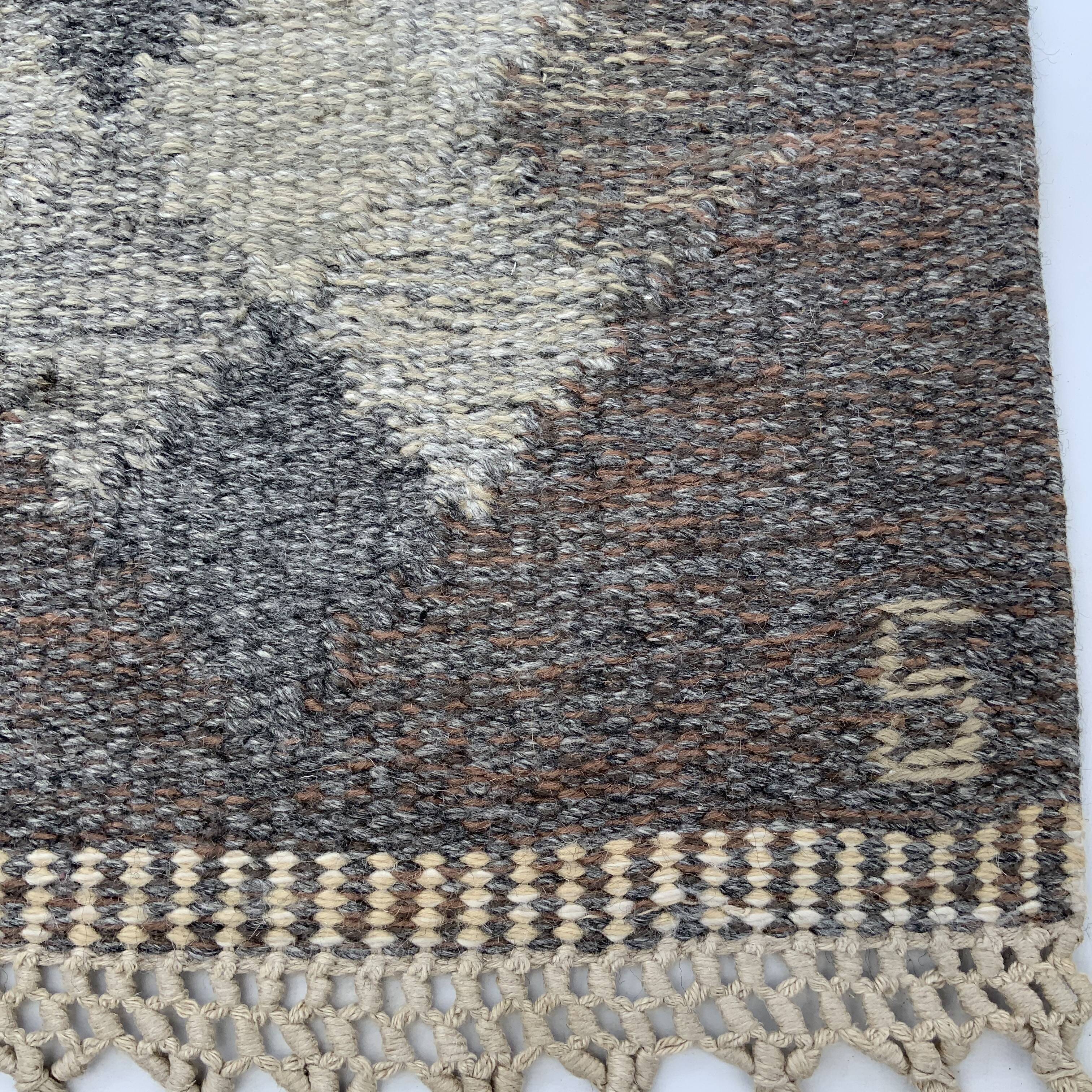 Tapis kilim röllakan suédois du milieu du siècle par brita svefors pour axeco 1960