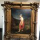 Oil on canvas 19th century "Breton woman crossing a stream"