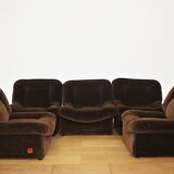 Modular armchairs panarea chenille by lev & lev, 1970s, set of 5