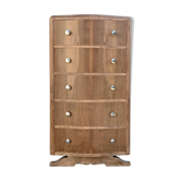 Commode haute art déco pieds moustache noyer brut 1930