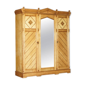 Garde-robe Victorienne en Frêne avec Commode Intégrée