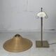Lampe de table en laiton et rotin en roseau, Italie 1970