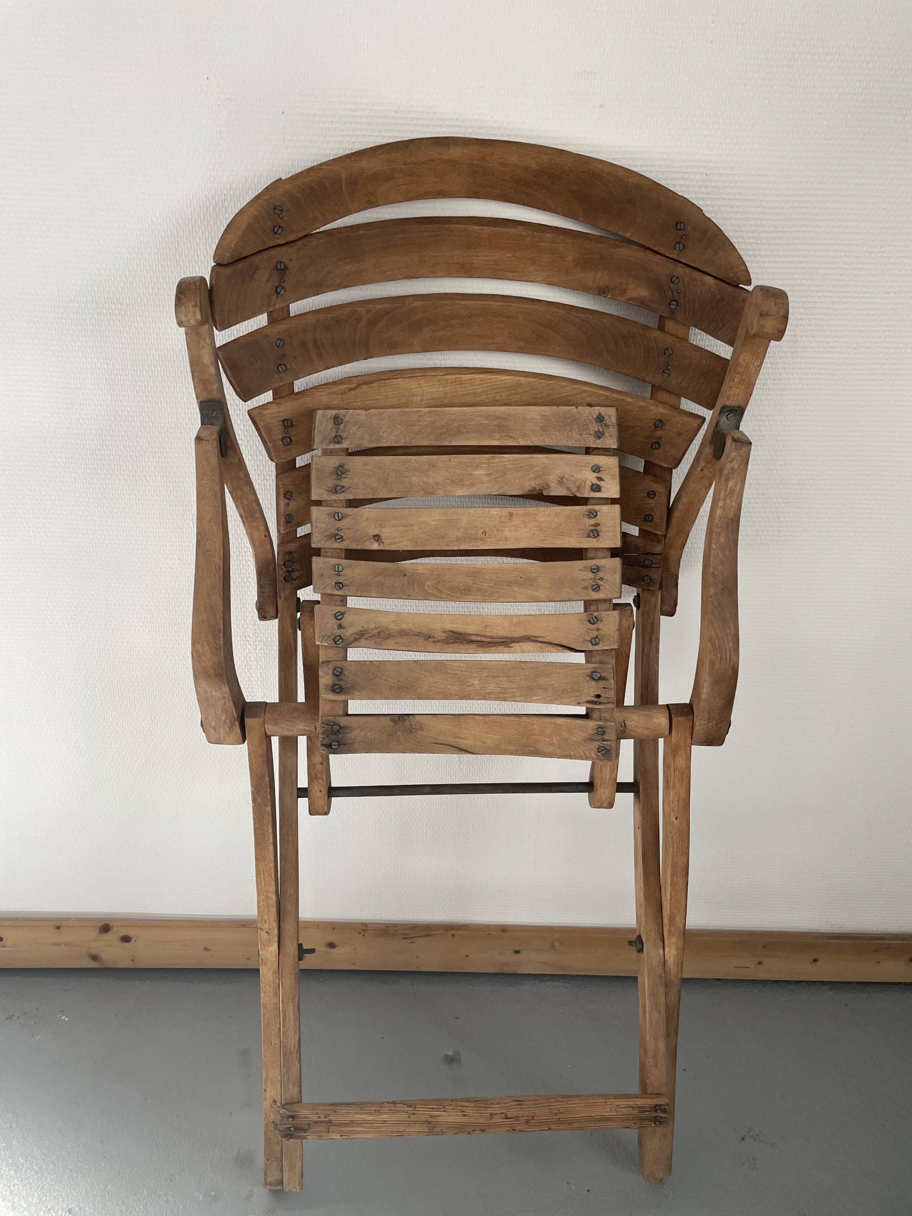 Antique wooden folding chair