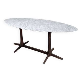 Vintage Carrara marble table