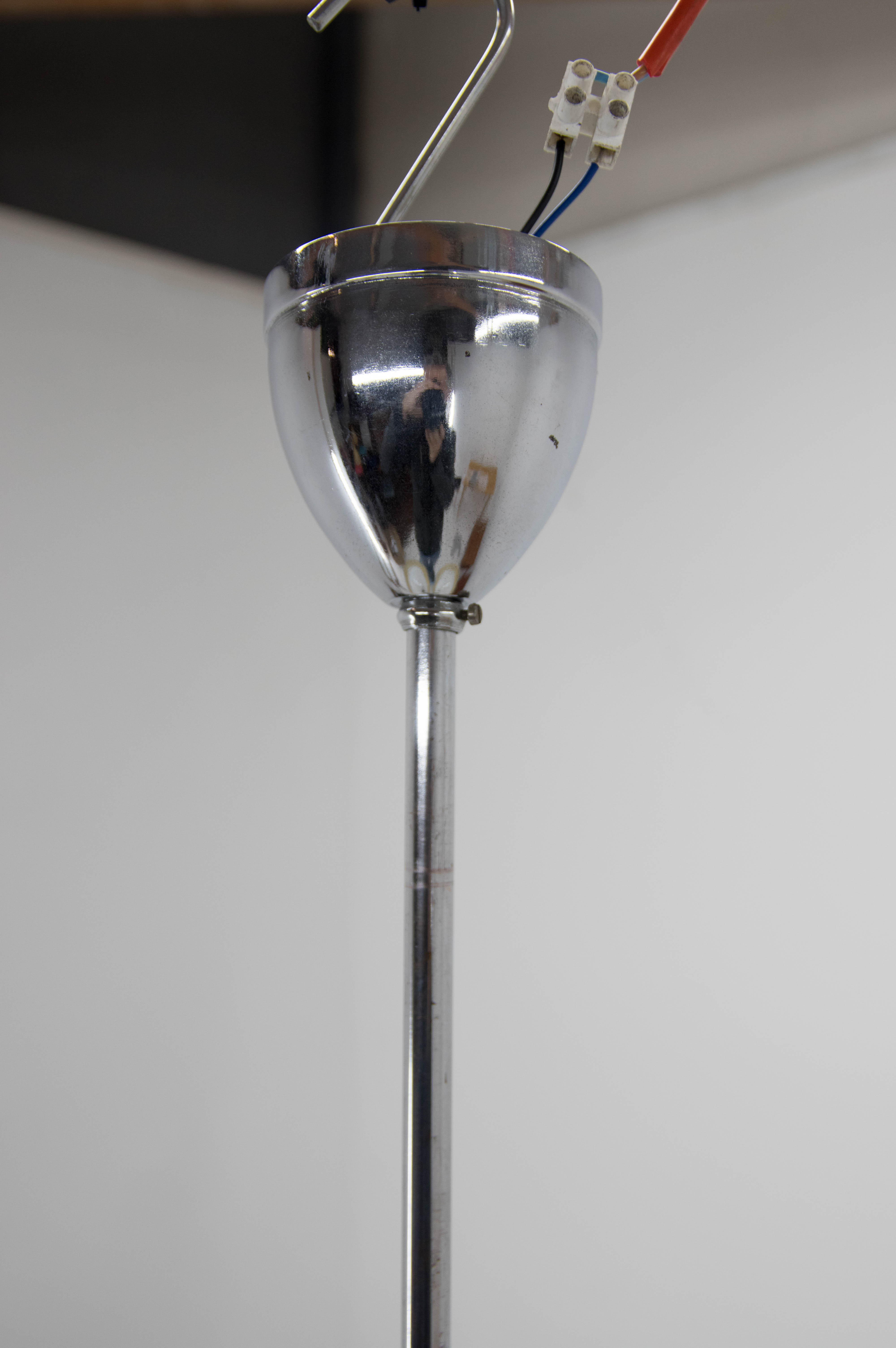 Chrome-Plated Functionalist Chandelier by Zukov, 1940s