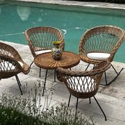 Ensemble de jardin en rotin vintage 1960